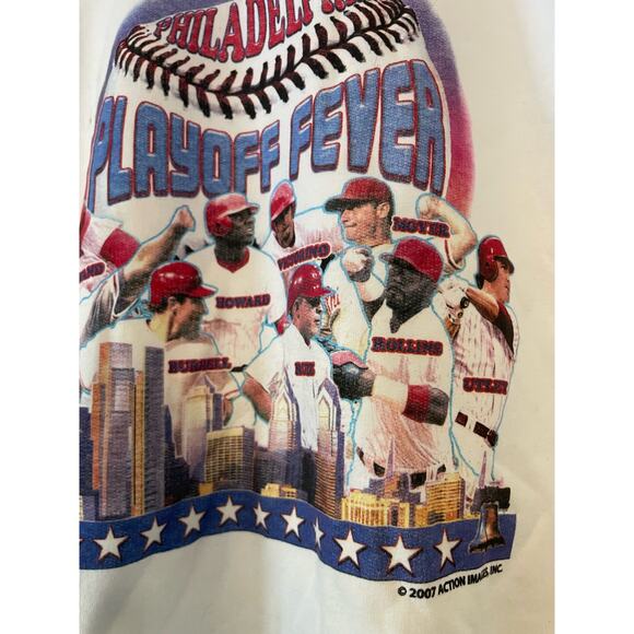 2007 Philadelphia Phillies Playoff Fever Rollins, Howard, Utley Crewneck XL - Picture 3 of 5
